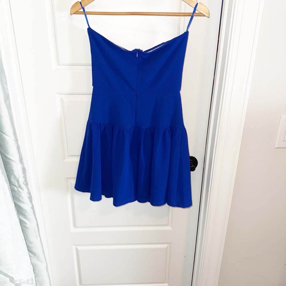 NWT She + Sky Vibrant Mini Fit and flare Blue Dress Small - Picture 4 of 4